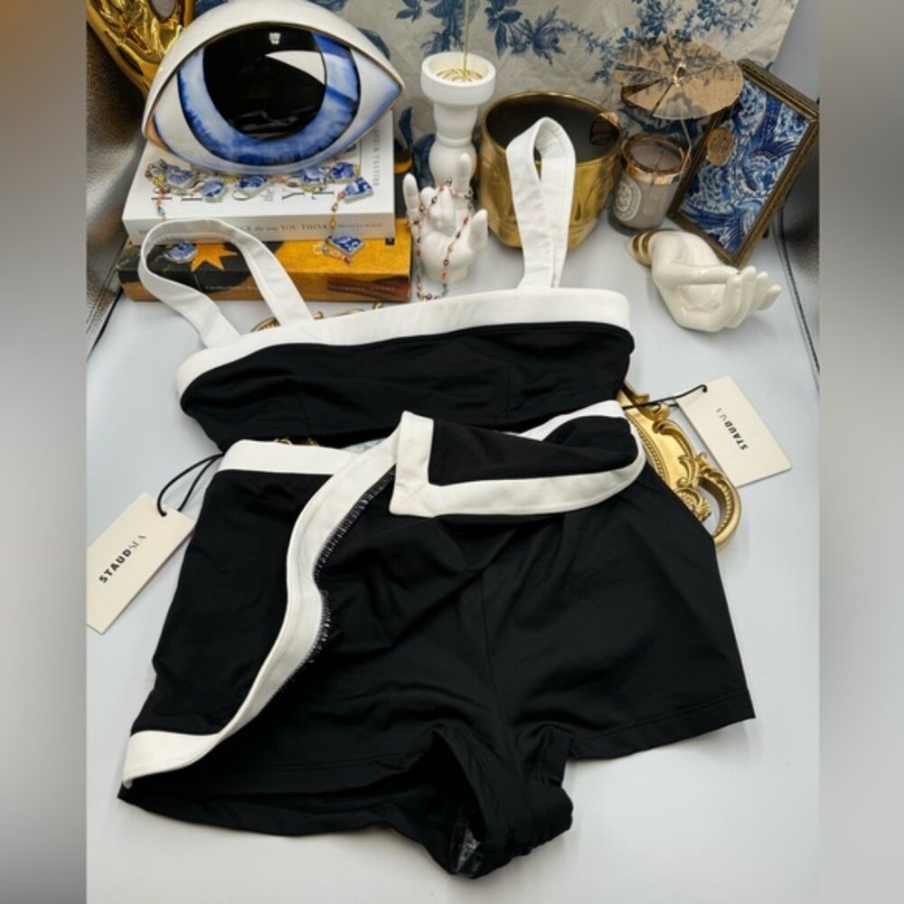 🆕 STAUD 🧿 NWT BIack White Bikini Set- Liv Top - Sz S & Nell Swim Skirt - Sz XS - Picture 13 of 16
